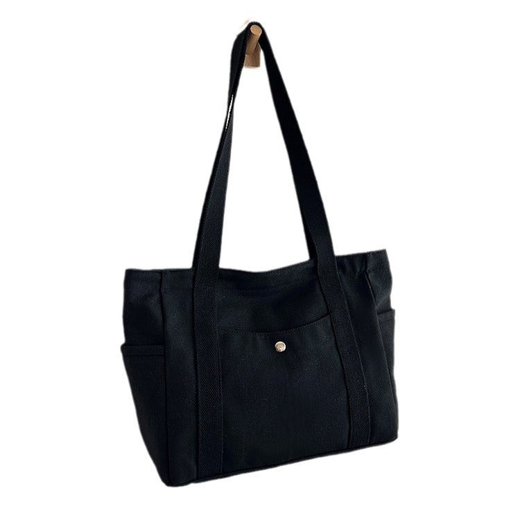 Women's Canvas Large Capacity Book Holding Class Armpit Bags
