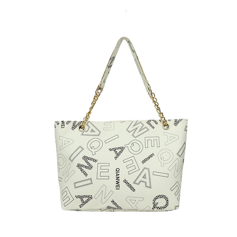 Women's Popular Underarm Portable Printed Letter Large Crossbody Bags
