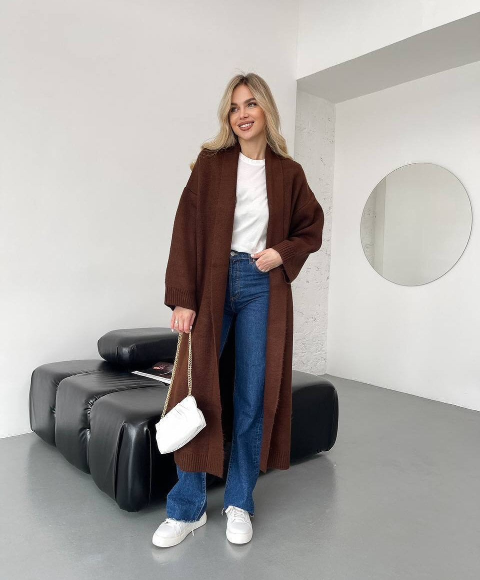Women's Stylish Elegant Collarless Long For Sweaters