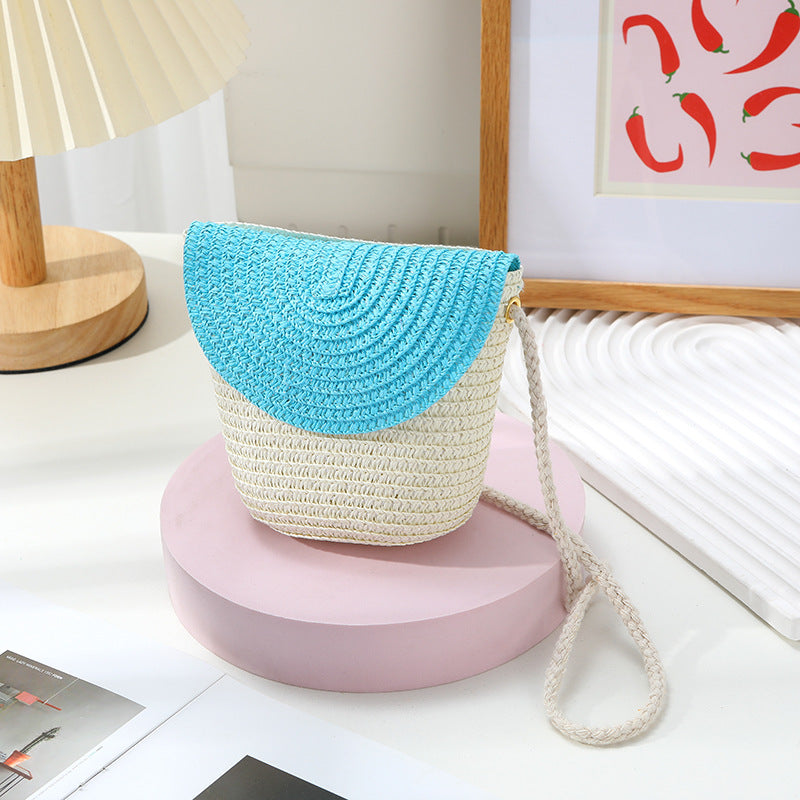 Women's Summer Seaside Holiday Straw Colorful Woven Bags