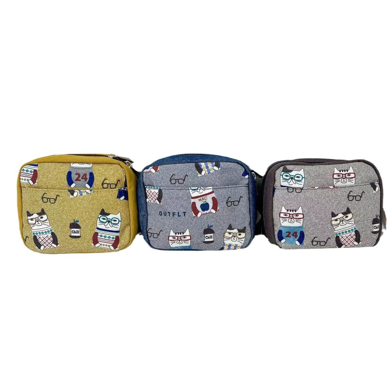 Beautiful Embroidery Cat Clutch Gadget Storage Ladies Wallets