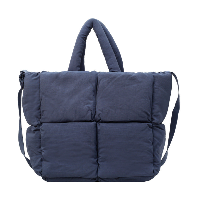 Women's Diamond Fashionable Soft Cotton Filling Pillow Shoulder Bags