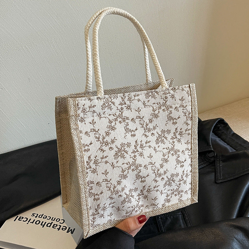 Summer French Floral Hand Lunch Box Shoulder Bags