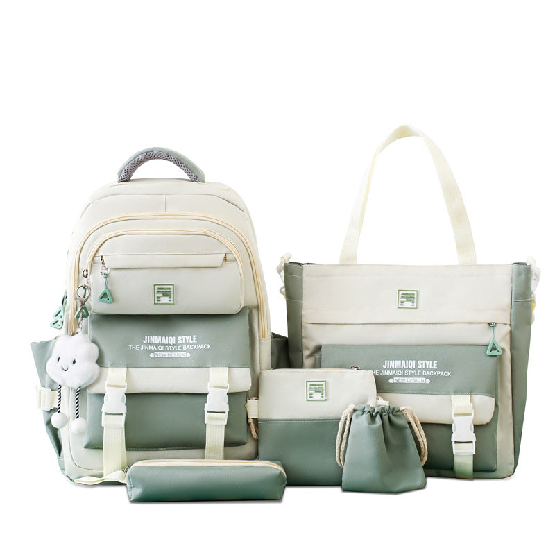 Match Sets Female Korean Style Mori Durable Large Capacity Middle School Students' Schoolbags