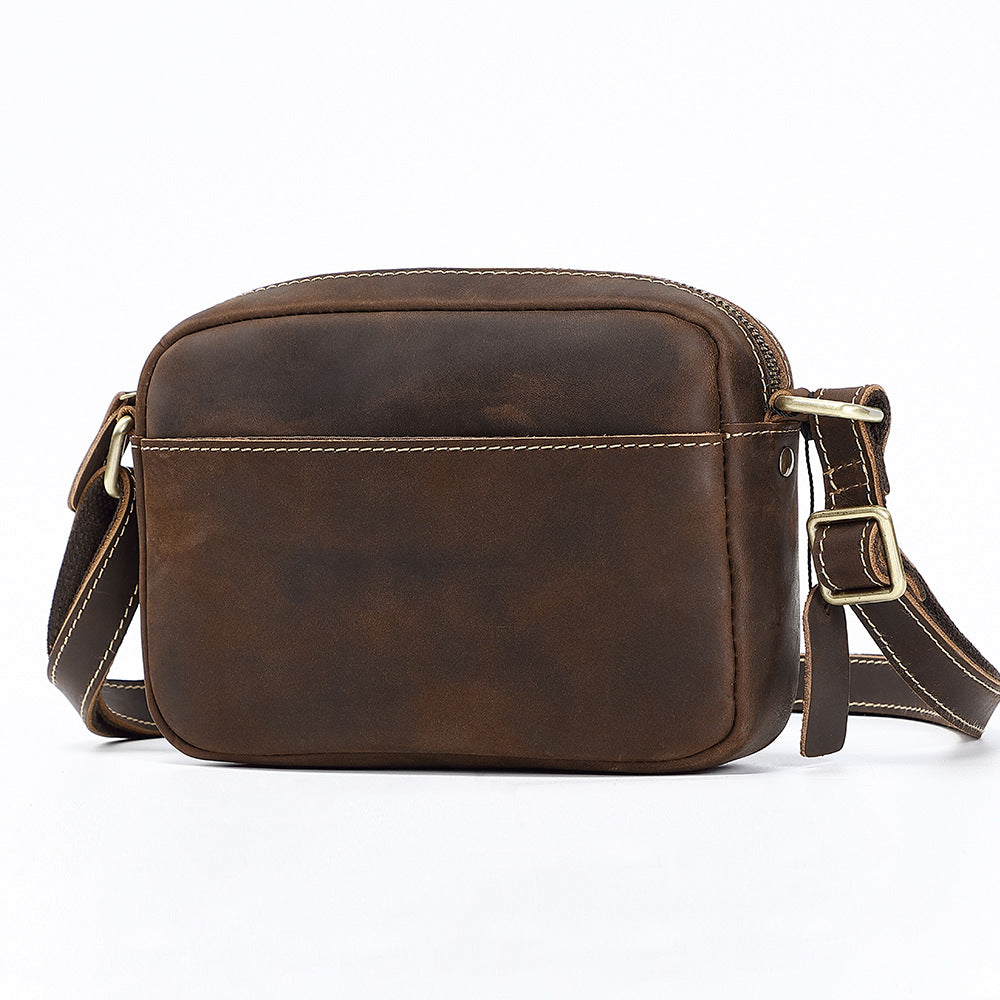 Men's Retro Crazy Horse Leather Cowhide Genuine Men's Shoulder Bags