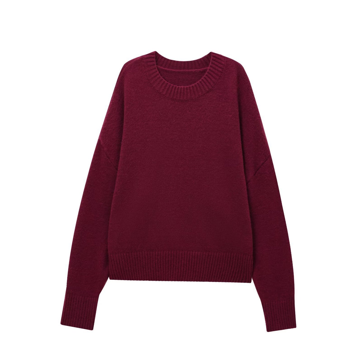 Women's Spring Street Fashion Crew Neck Casual Knitwear