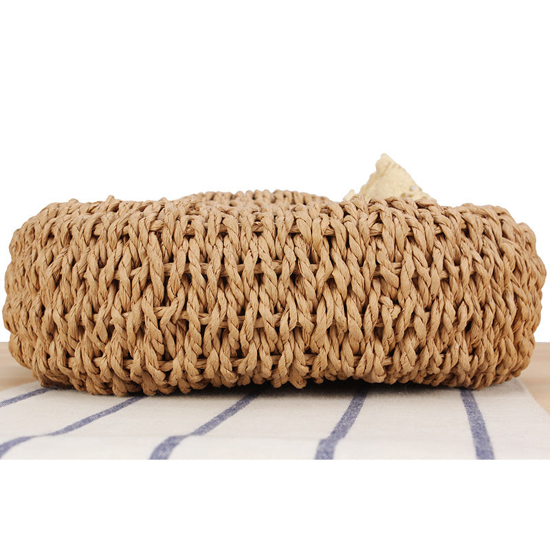 Women's Simple Style Popular Semicircle Woven Seaside Beach Crossbody Bags