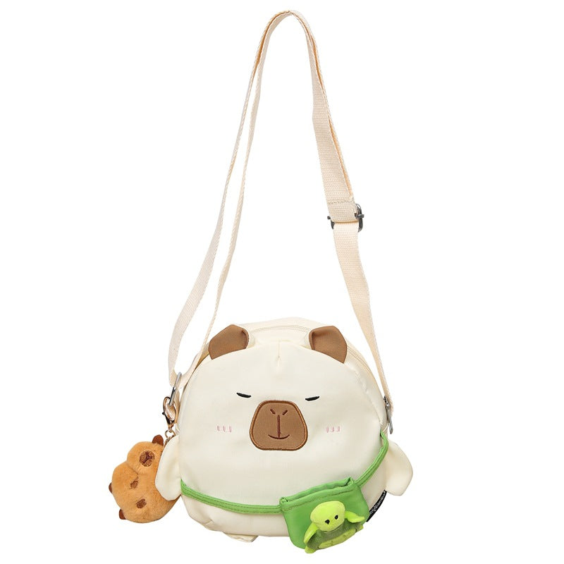 Round Female Cute Water Guinea Pig Everyday Crossbody Bags