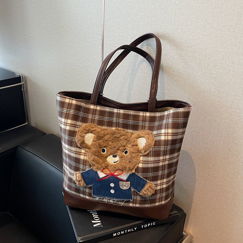 Women's Korean High-grade Woolen Plaid Fashion Shoulder Bags