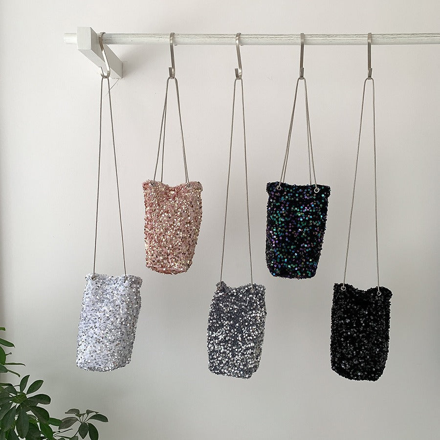 Women's Korean Style Colorful Sequin Design Fashionable Soft Bags
