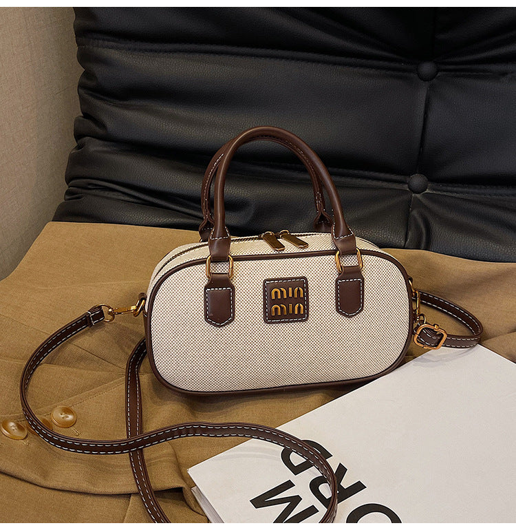 Women's Bowling Boston Canvas Retro Leisure Commute Crossbody Bags