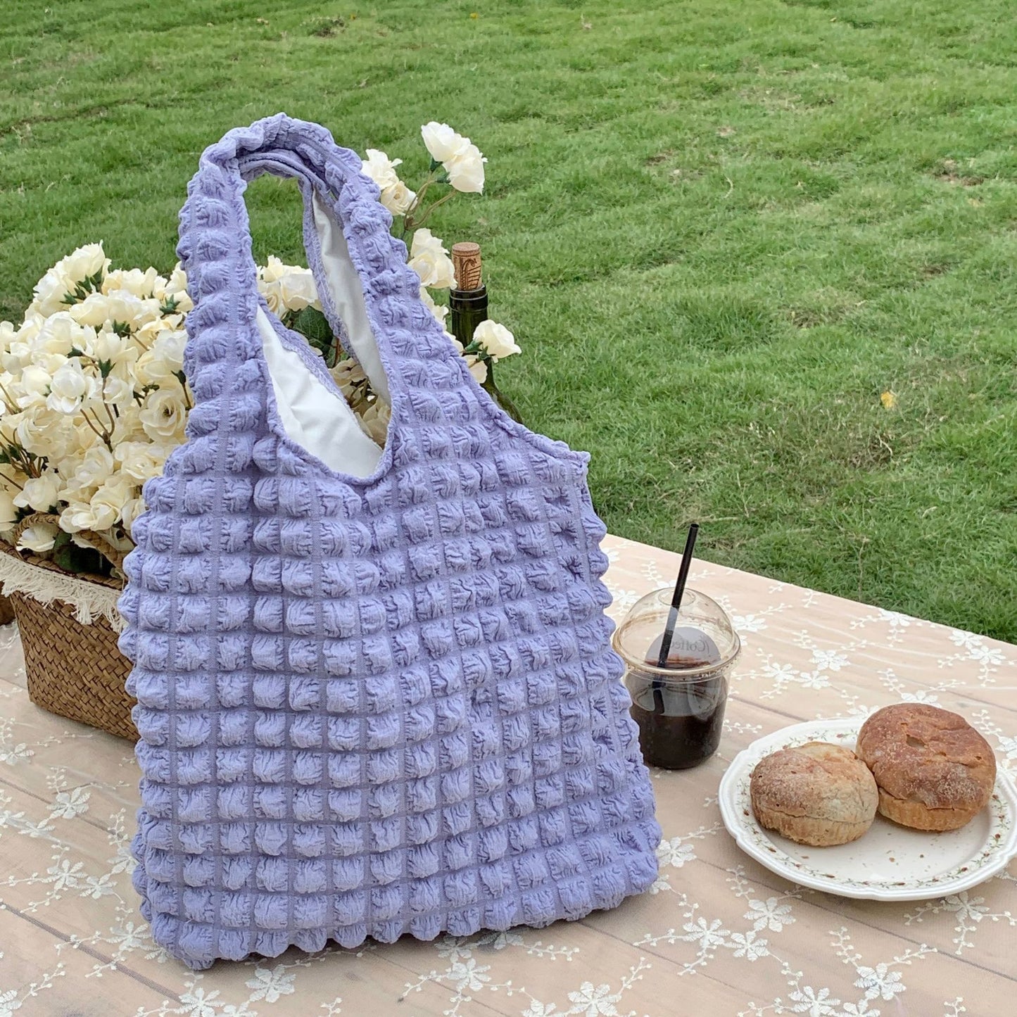 Western Style Cloud Bubble Flower Vest Shoulder Bags