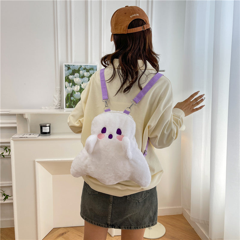 Women's Cartoon Ghost Eccentric Personality Toy Plush Backpacks
