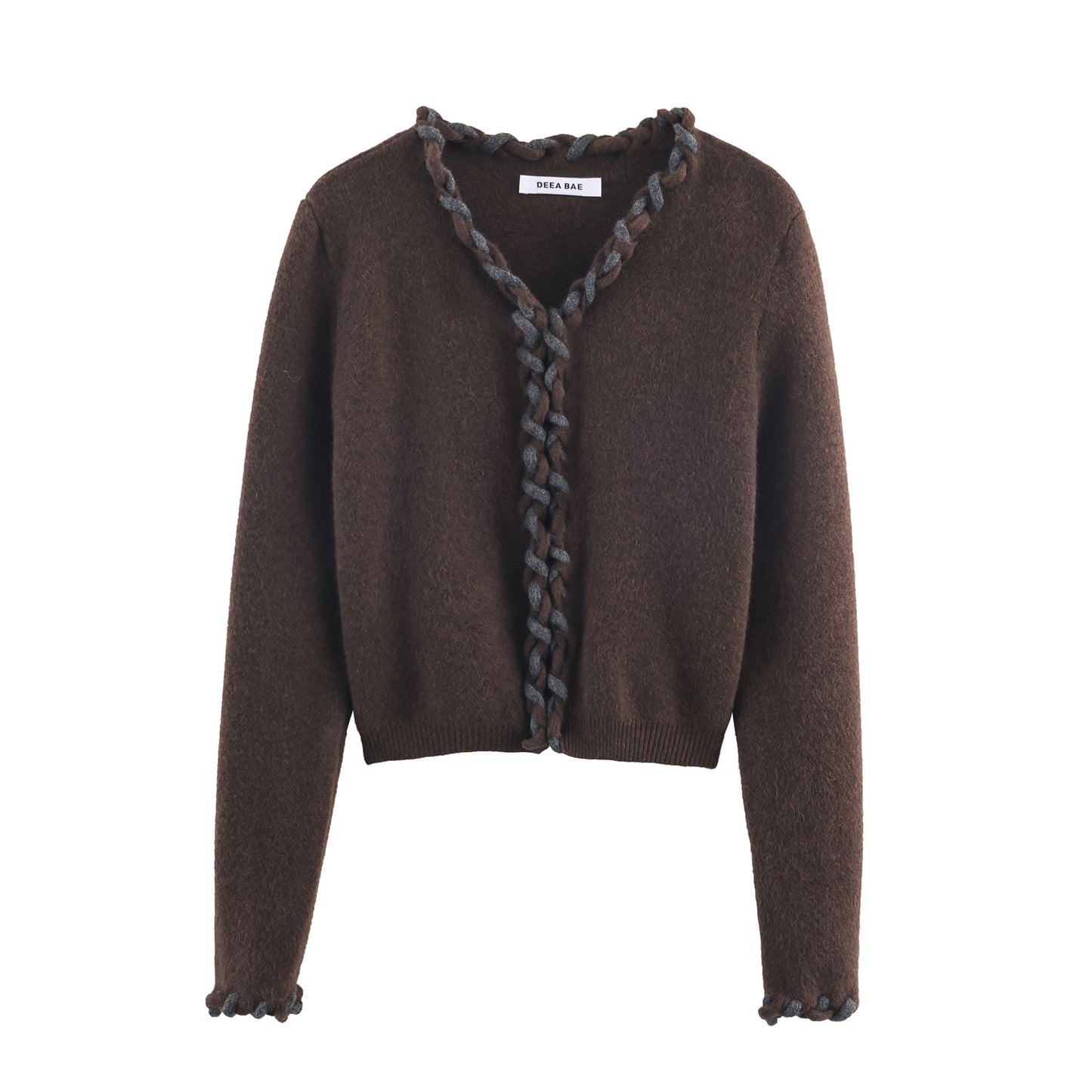 Women's Fashion Casual Weave Placket Knitted Cardigans