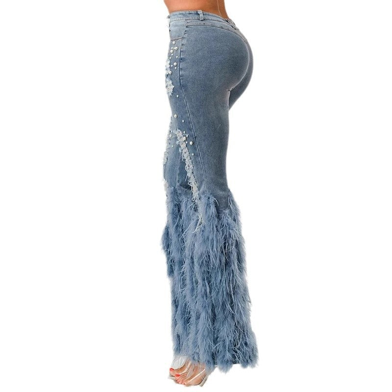Women's Fashion Casual Beaded Long Beard For Jeans