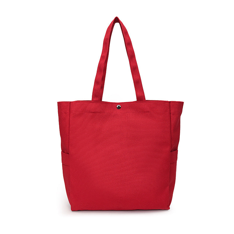 Women's Korean Style Solid Color Large Capacity Artistic Shoulder Bags