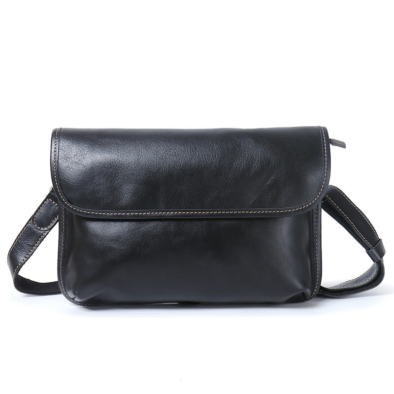Men's Layer Cowhide Fashion Genuine Leather Trendy Men's Messenger Bags