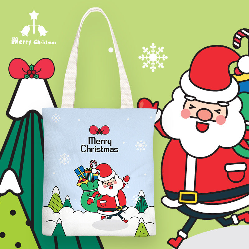 Little Christmas Fresh Canvas Female Simple Shoulder Bags