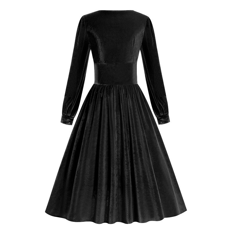 Women's Square Collar Dress Long Sleeve Autumn Dresses
