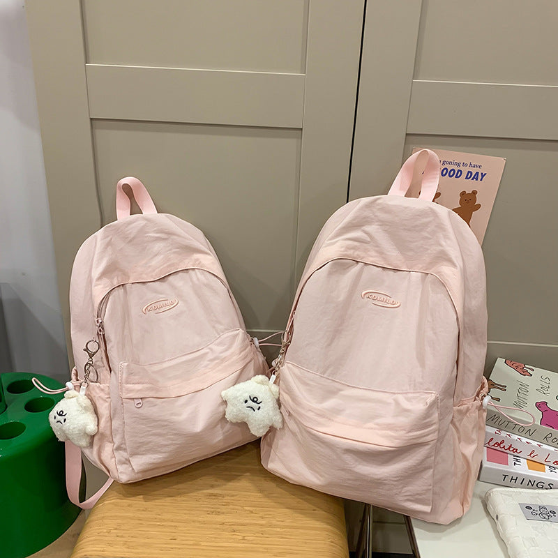 Simple Solid Color For College Female Backpacks