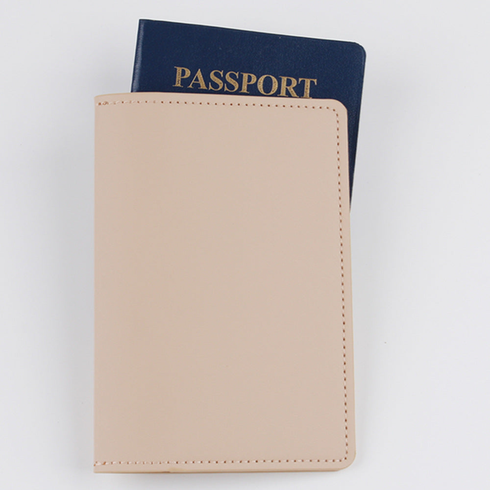 Hard-wearing Solid Color Leather Passport Cover Id Package