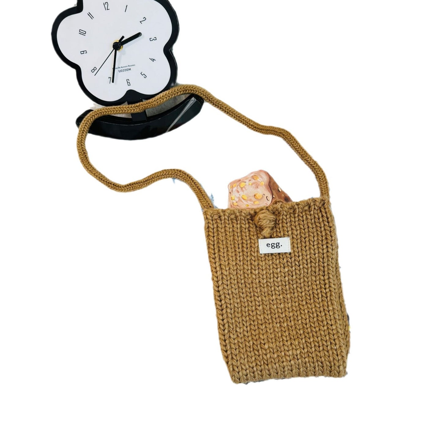 Women's Korean Style Hand-woven Cute Mobile Knitted Crossbody Bags