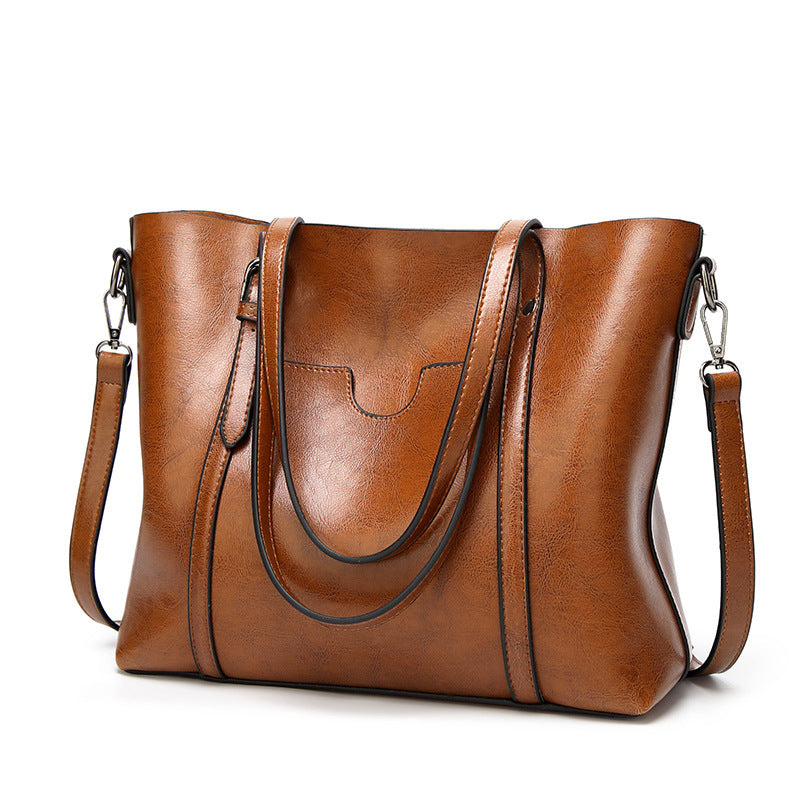 Women's Slouchy Fashion Soft Leather Big Shoulder Bags