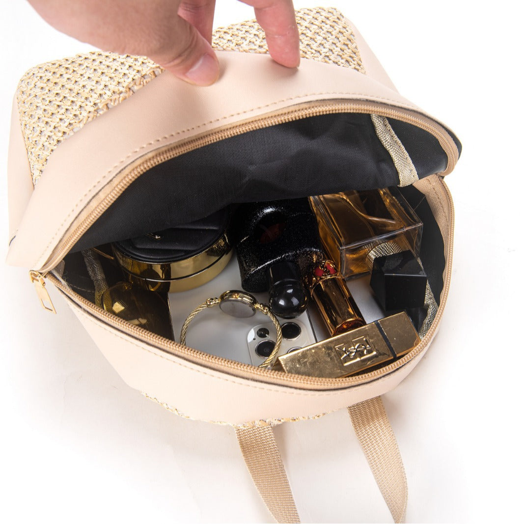 Minimalist Pastoral Style Straw Cool Contrast Bags