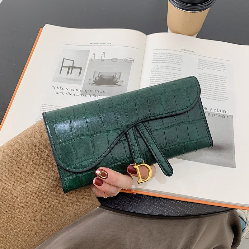 Women's Short Long Simple Fashion Folding Stone Ladies Wallets
