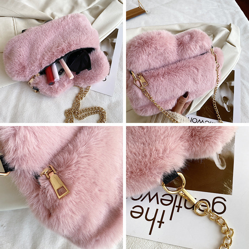 Women's Cloud Fur Niche Korean Style One Crossbody Bags