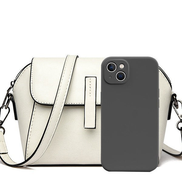Women's Fashionable Stylish Simple Leather Niche Shoulder Bags
