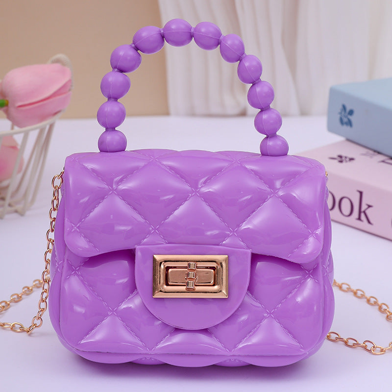 Women's Fashion Pearl Chain Portable Mini Gel Shoulder Bags