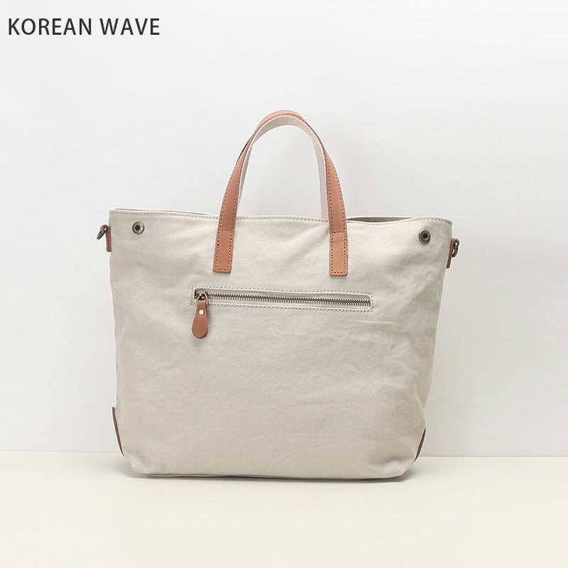 Women's & Men's & Canvas With First Layer Cowhide Large Bags