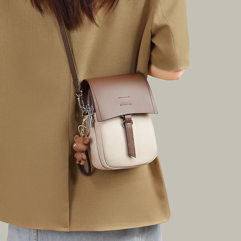 Mobile Genuine Leather Walking Lightweight High-grade Crossbody Bags