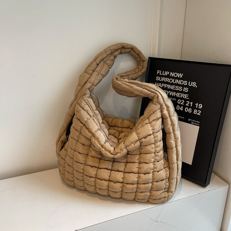 Women's Pleated Cloud Large Capacity Down Cotton Travel Bags