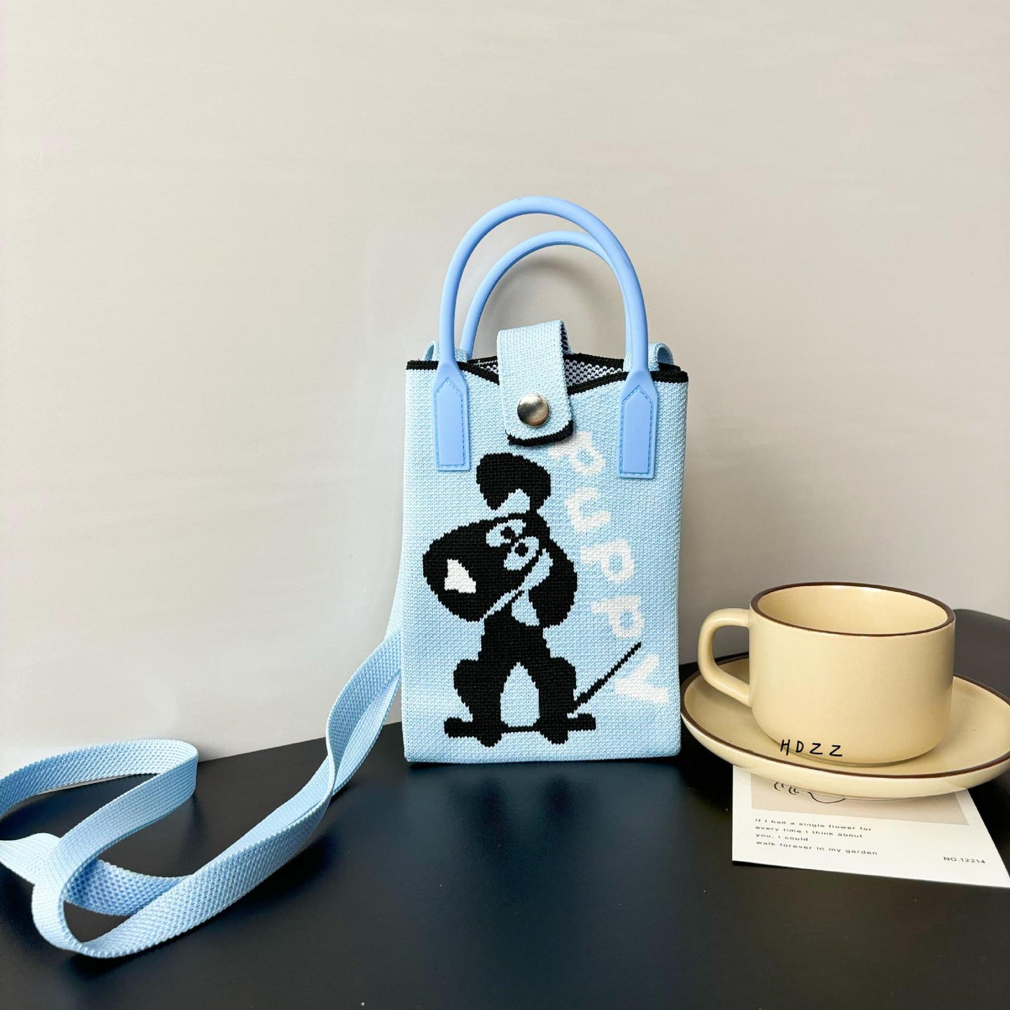 High Sense Mobile Cartoon Knitted Dopamine Bags