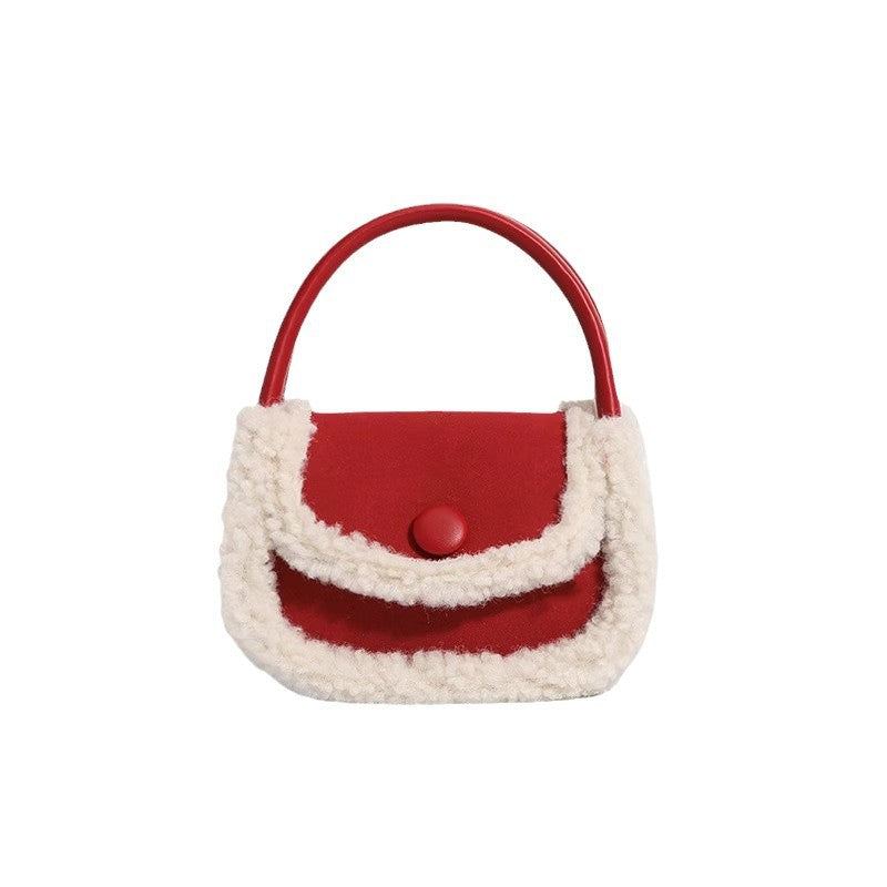 Women's Plush High-grade Niche Saddle Autumn Classic Shoulder Bags
