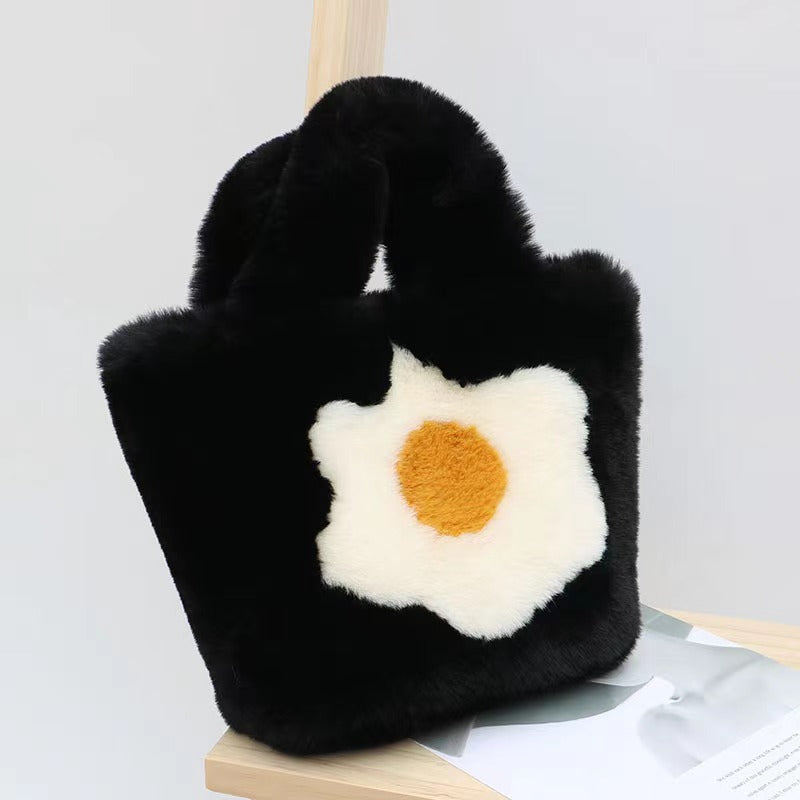 Women's Fashion Plush Portable Fur Large Capacity Shoulder Bags