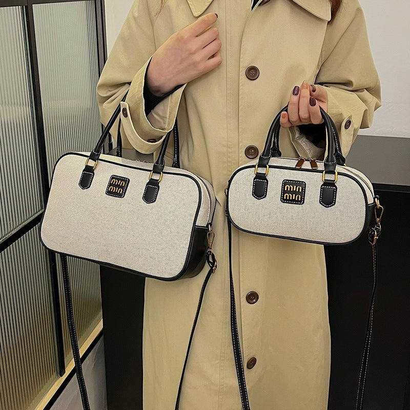 Women's Bowling Boston Canvas Retro Leisure Commute Crossbody Bags