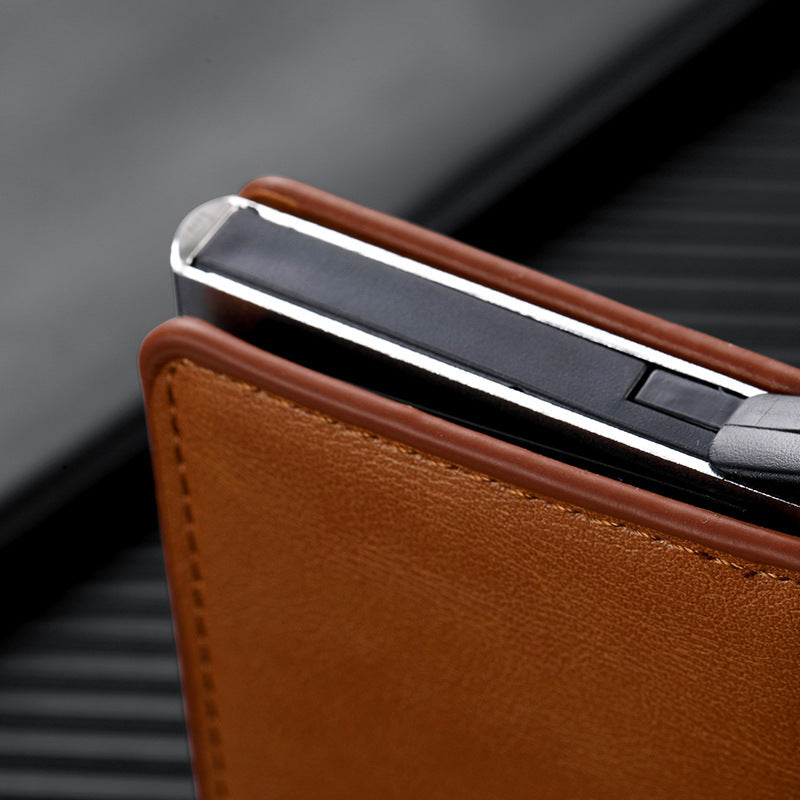 Women's & Men's & Metal Automatic Pop-up Cassette Refined Card Holder