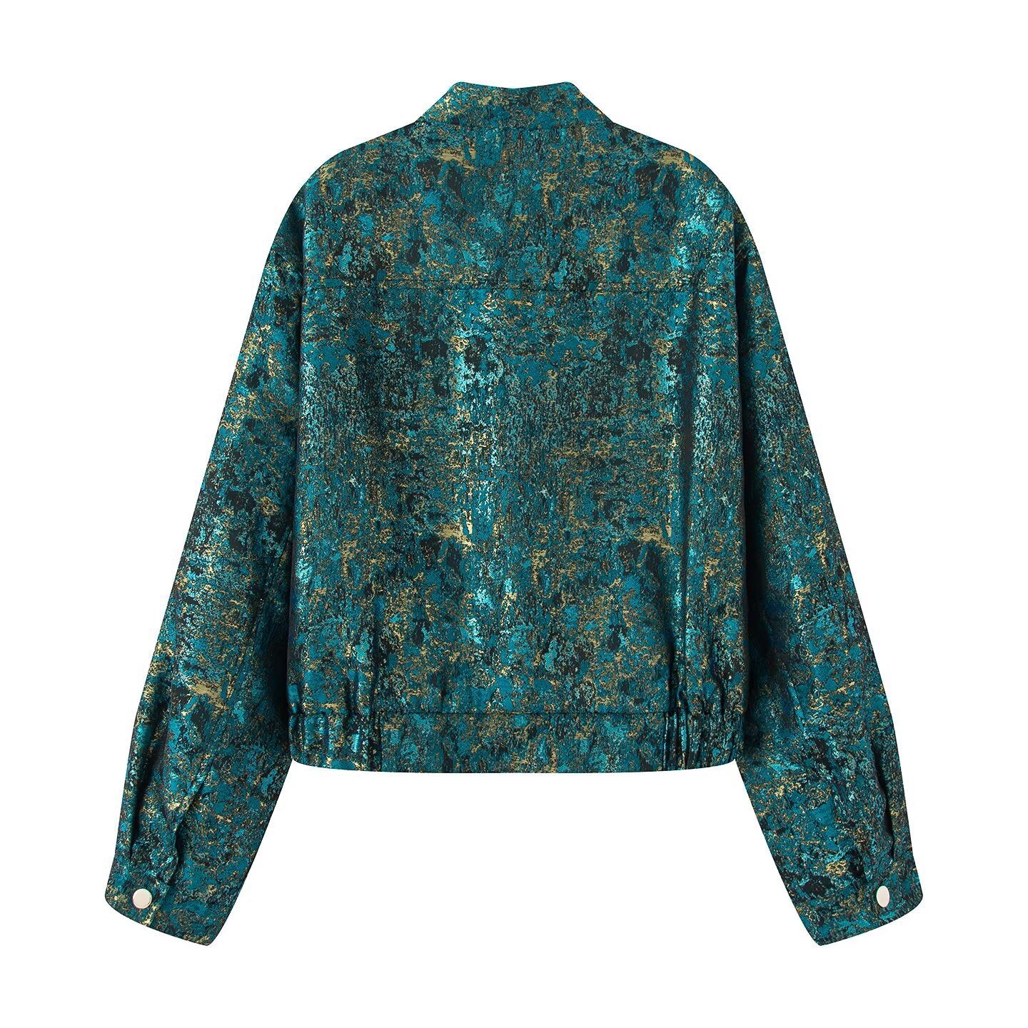 Autumn American Metal Thread Texture Long-sleeved Female Cardigans