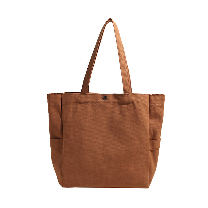 Women's Korean Style Solid Color Large Capacity Artistic Shoulder Bags