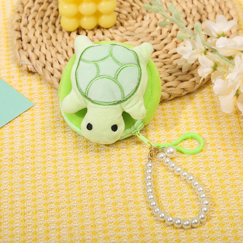 Turtle Plush Cute Round Pendant Headset Coin Purses