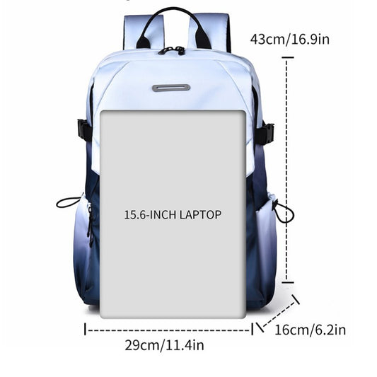 Men's Gradient Color Leisure Commute Couple Waterproof Backpacks