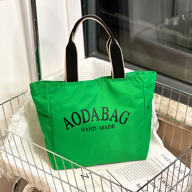 Style Dopamine Contrast Color Letter Large Capacity Tote Bags