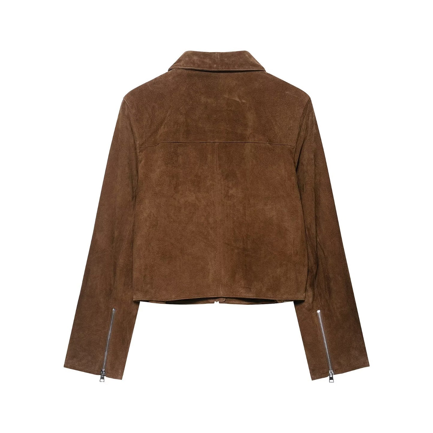Durable Attractive Glamorous Autumn Leather Lapel Jackets