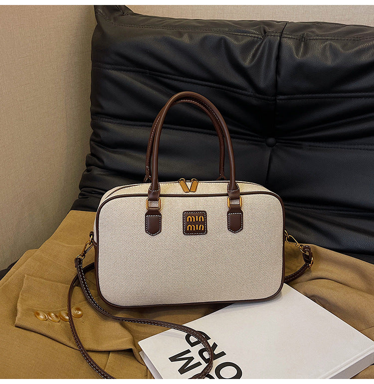 Women's Bowling Boston Canvas Retro Leisure Commute Crossbody Bags