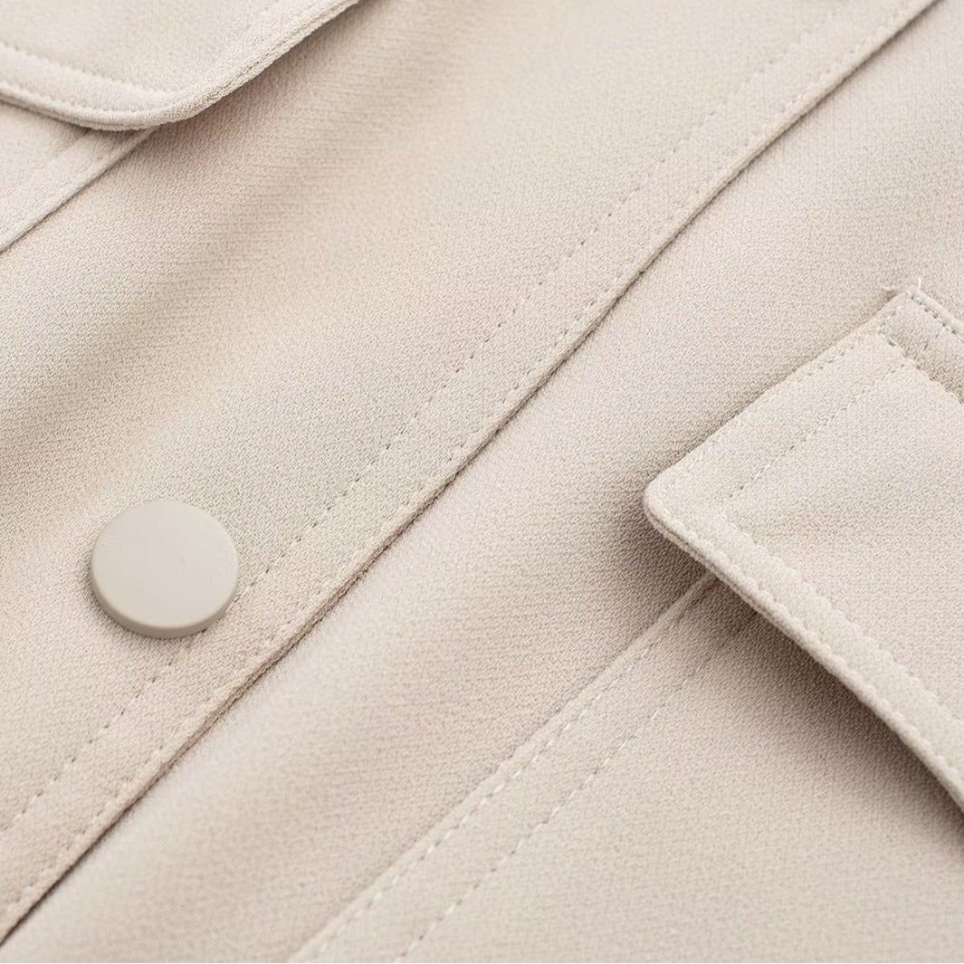 Women's Big Mouth Pocket Decoration Pilot Coats