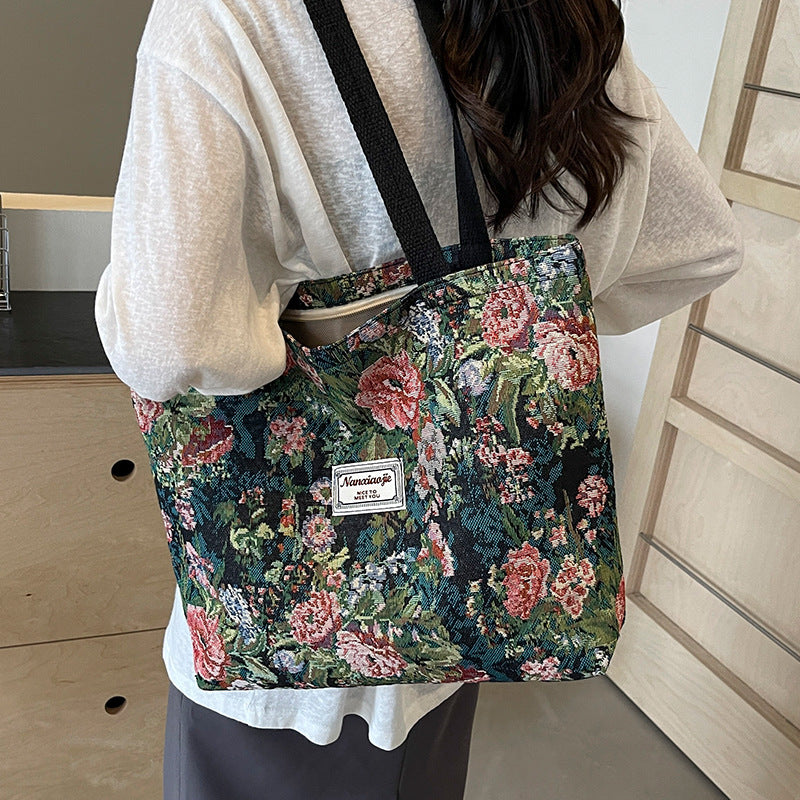 Women's Canvas Large Capacity Portable Niche Design Handbags