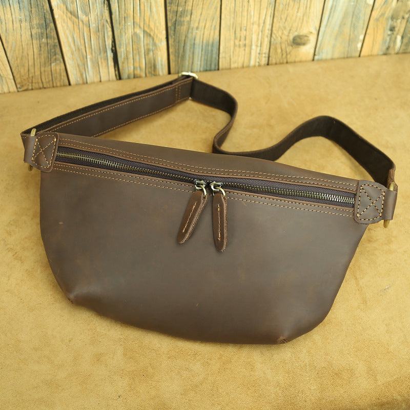 Men's Ancient Hipster Summer Retro Crazy Horse Leather First Men's Shoulder Bags